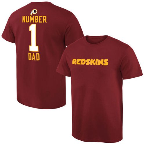 Men's Washington Commanders Pro Line College Number 1 Dad T-Shirt Red