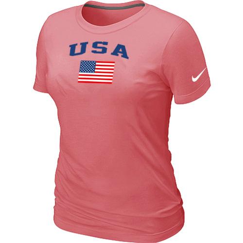 Women's USA Olympics USA Flag Collection Locker Room T-Shirt Pink