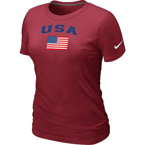 Women's USA Olympics USA Flag Collection Locker Room T-Shirt Red