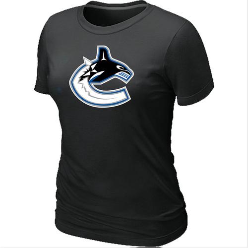 Women's Vancouver Canucks Big & Tall Logo Black NHL T-Shirt