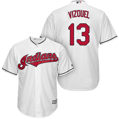 Guardians #13 Omar Vizquel White Home Stitched Youth MLB Jersey