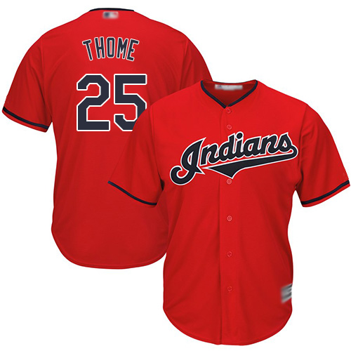 Guardians #25 Jim Thome Red Stitched Youth MLB Jersey