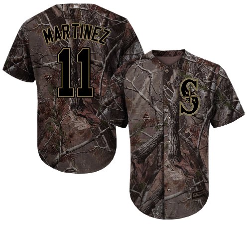Mariners #11 Edgar Martinez Camo Realtree Collection Cool Base Stitched Youth MLB Jersey