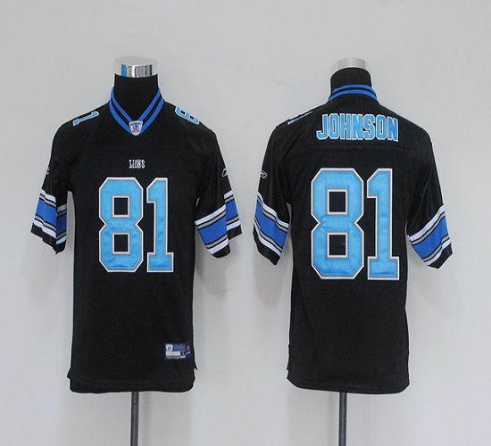 Lions #81 Calvin Johnson Black EStitched Youth NFL Jersey