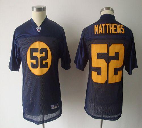 Packers #52 Clay Matthews Blue Stitched Youth NFL Jersey