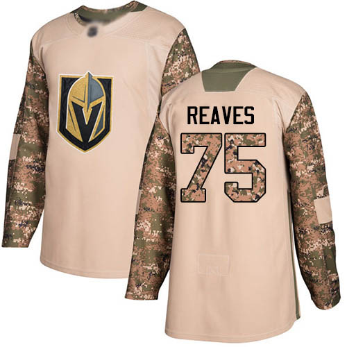 Adidas Golden Knights #75 Ryan Reaves Camo Authentic 2017 Veterans Day Stitched Youth NHL Jersey